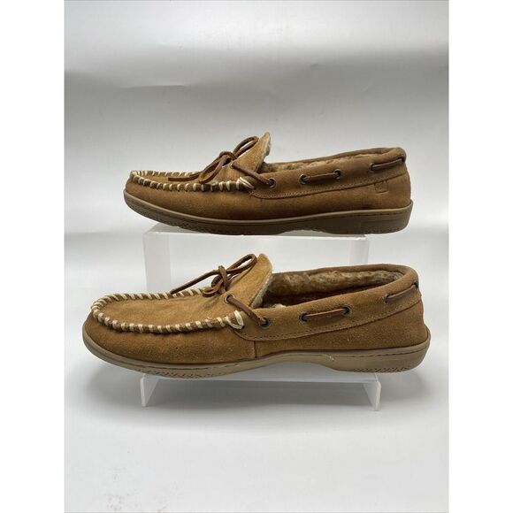 Sperry Trapper Slippers Mens Size 12M Brown Leather Moccasin Shoes Slip On 3037 - Picture 6 of 14